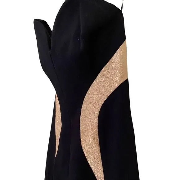 NWT Rebecca Vallance Lucienne Bonded Crepe Strapless Mermaid Gown in Ink SZ 2